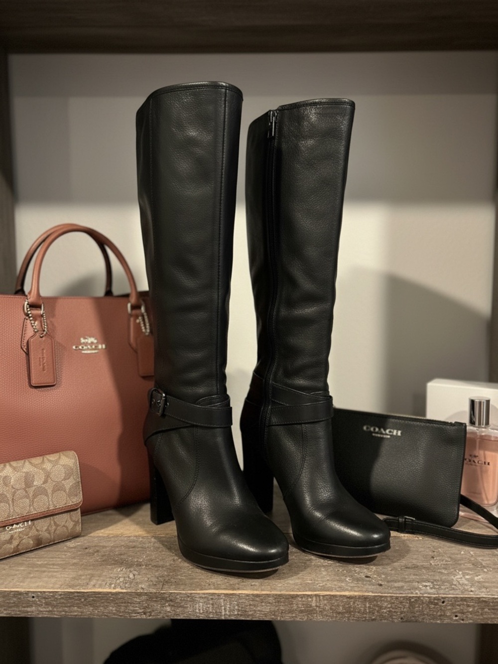 Coach Angelina Tall Leather Boots - Black
Women’s Size 7